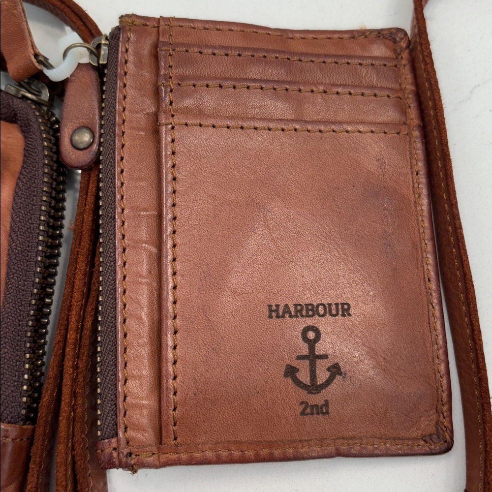 Brown Leather Crossbody Bag with Anchor Motif - Picture 4 of 5